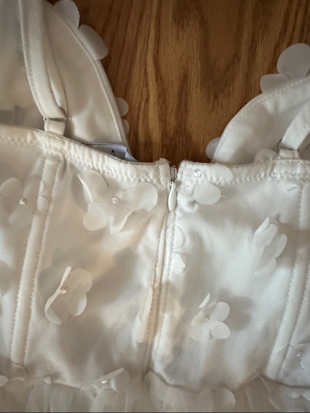 Lulus Whimsical Wishes White 3D Floral Bustier Midi Dress - Picture 7 of 8